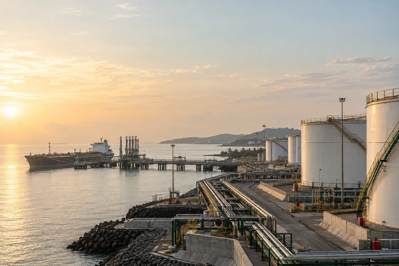 Petroleum tanker and marine terminal